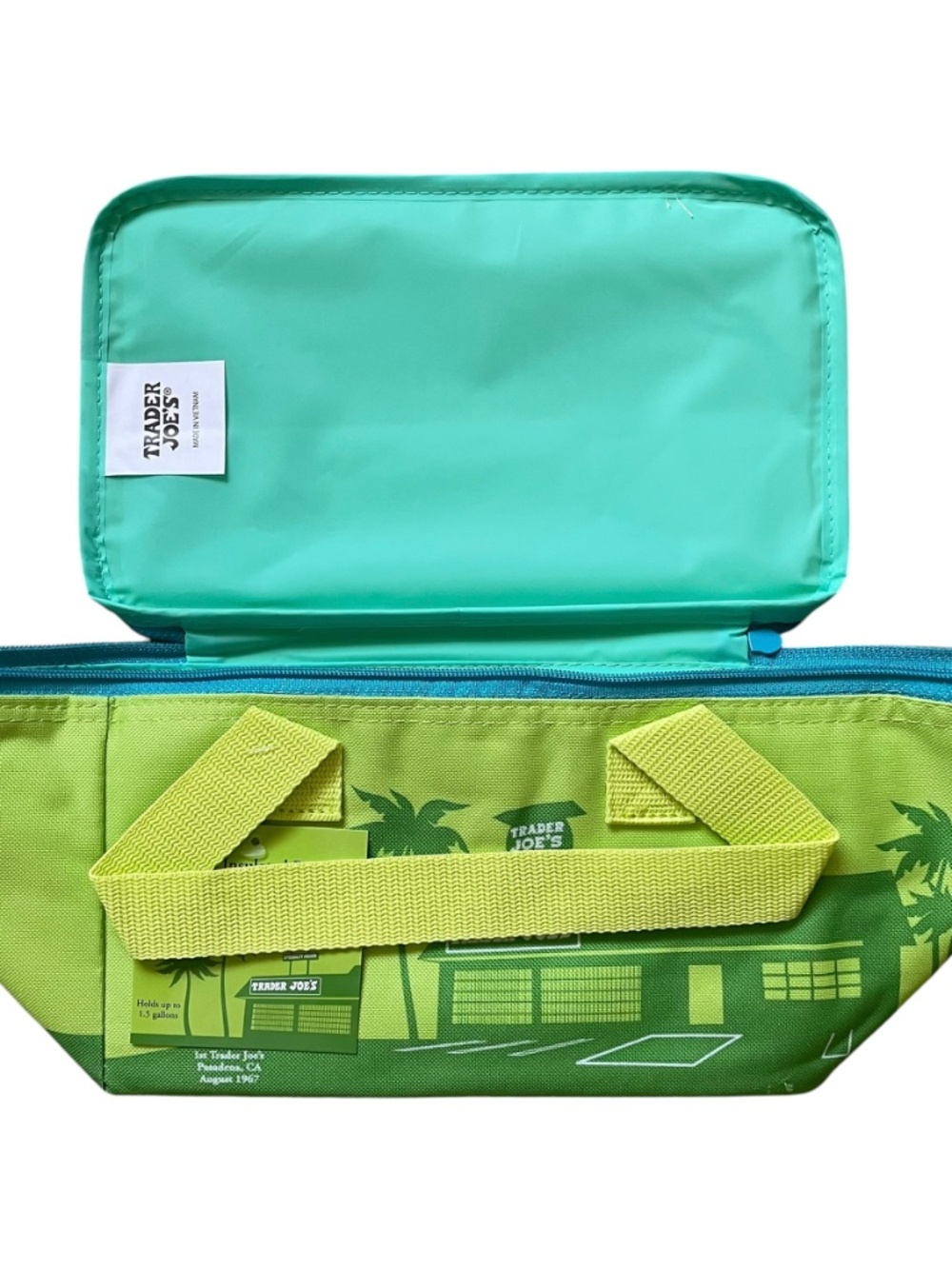 Trader Joe's Green Aqua Insulated Mini Tote Lunch Bag - Picture 2 of 6